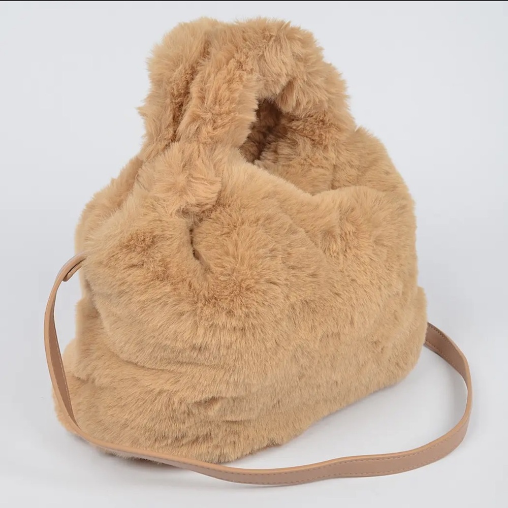 ShopEvelynne Plush Tan Shoulder Bag